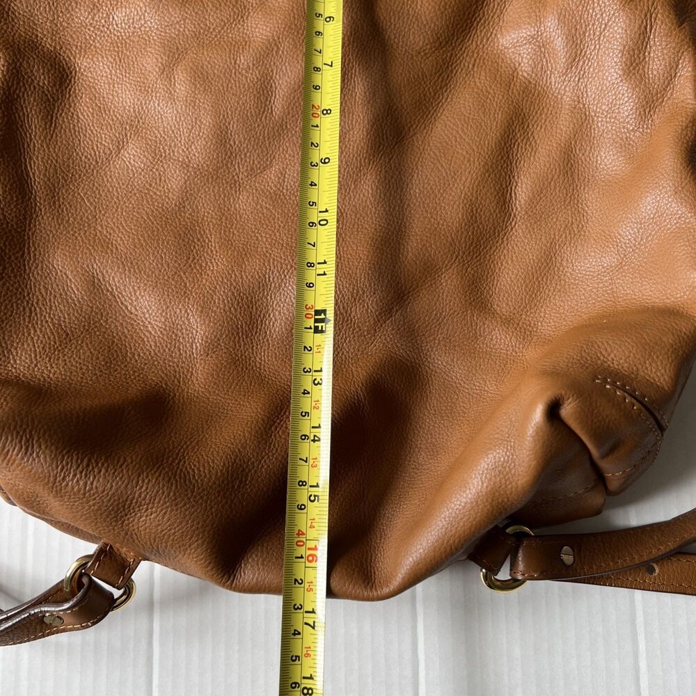 Zara Man/Women Brown Large Cow Leather Bag Backpack Convertible💖EXCELLENT💖 - Picture 2 of 12